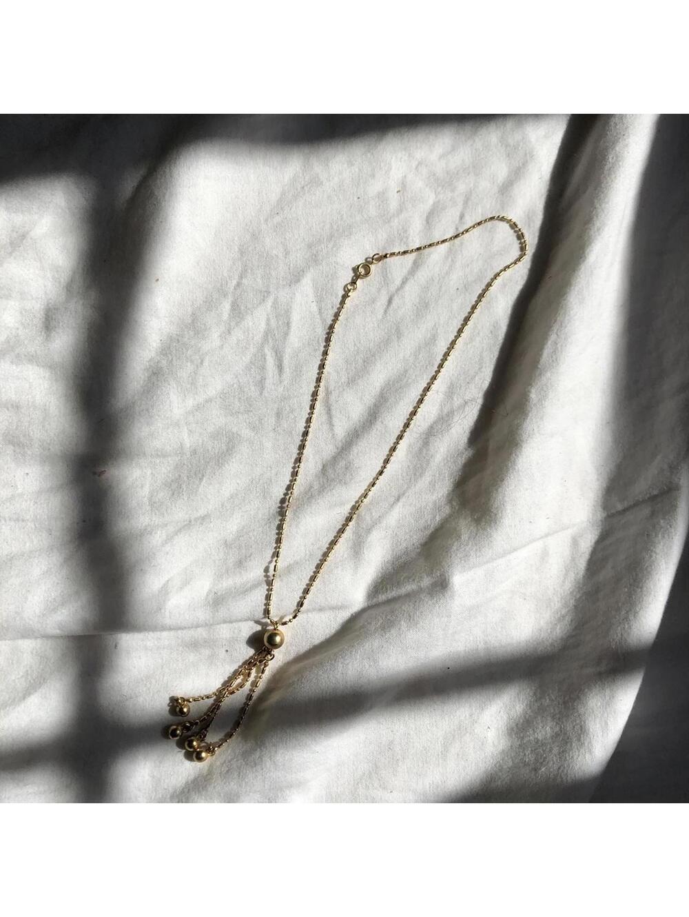 Vintage Gold Tone Ball Chain Necklace